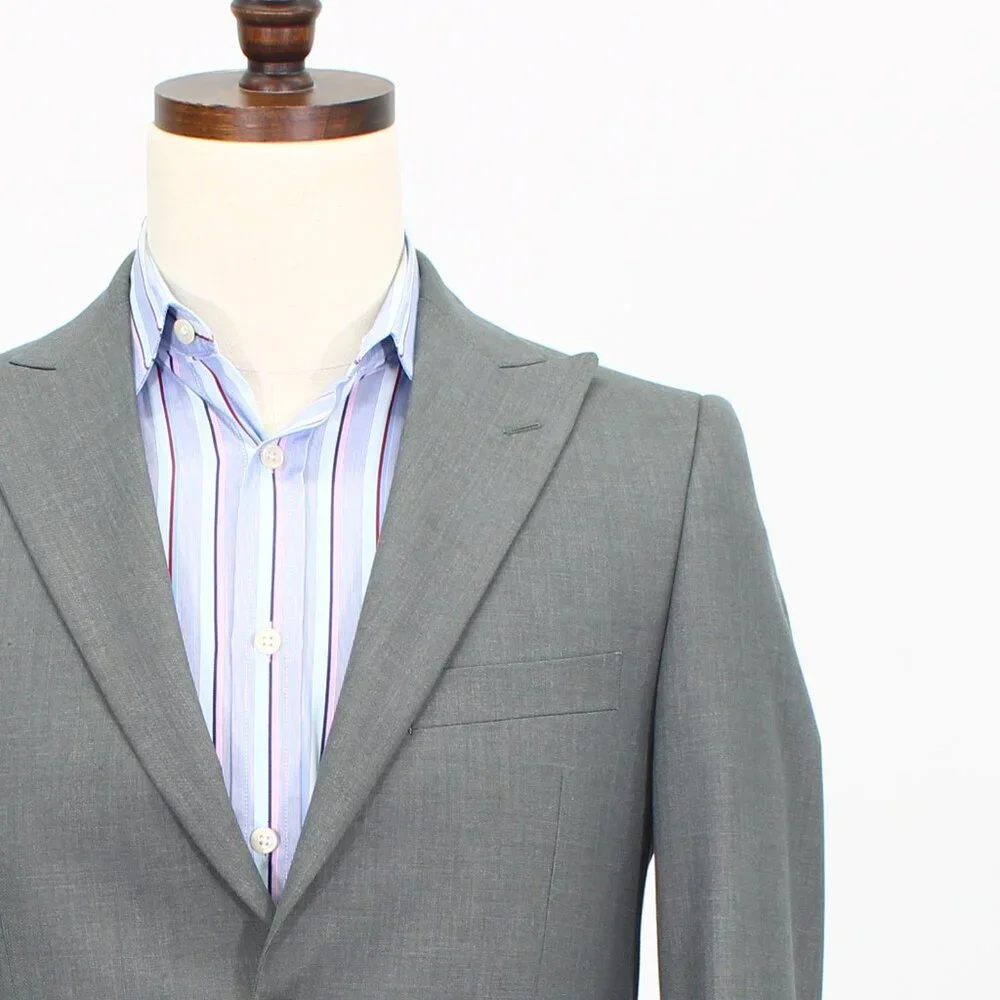 J. Ferrar 36S Gray Solid 2-Button Sport Coat Blazer Jacket T640
